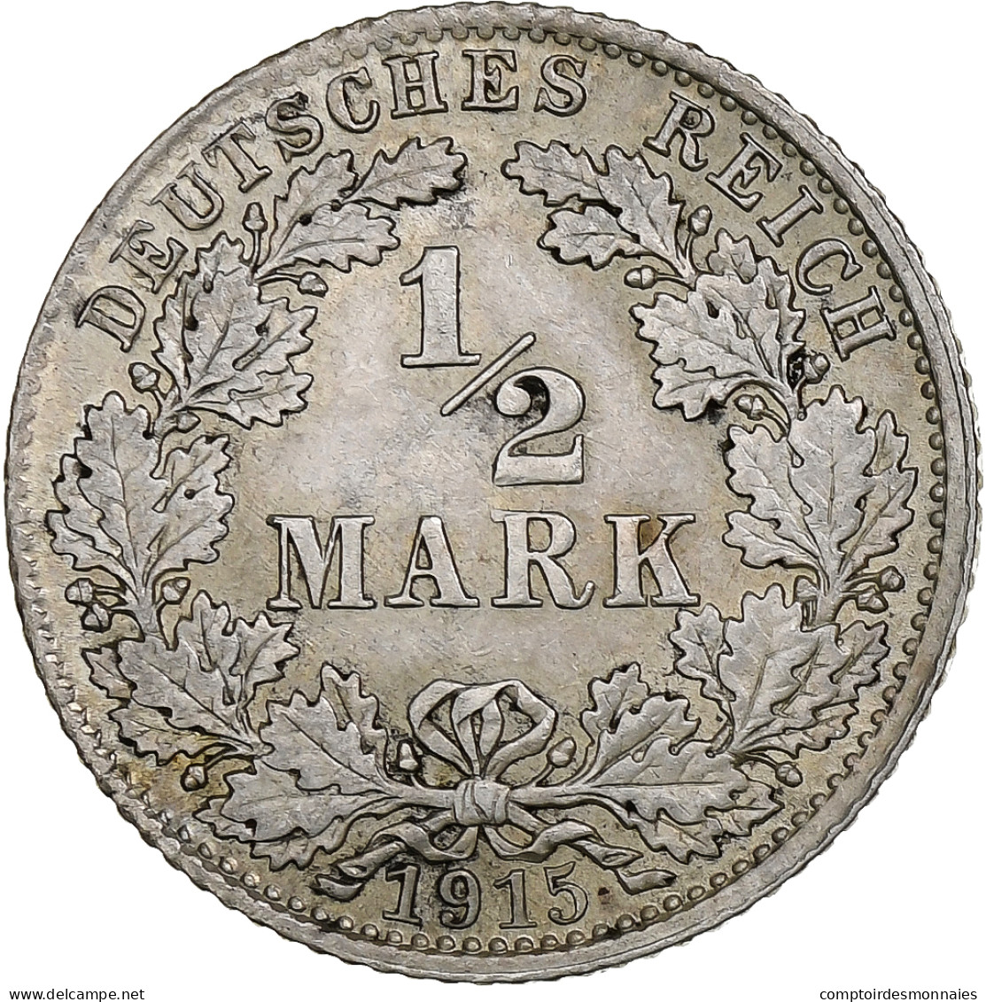 Empire Allemand, 1/2 Mark, 1915, Munich, Argent, TTB, KM:17 - 1/2 Mark