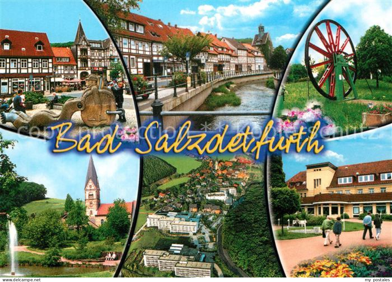 73225643 Bad Salzdetfurth Markt Brunnen Fluss Rad Kirche Fliegeraufnahme Bad Sal - Bad Salzdetfurth