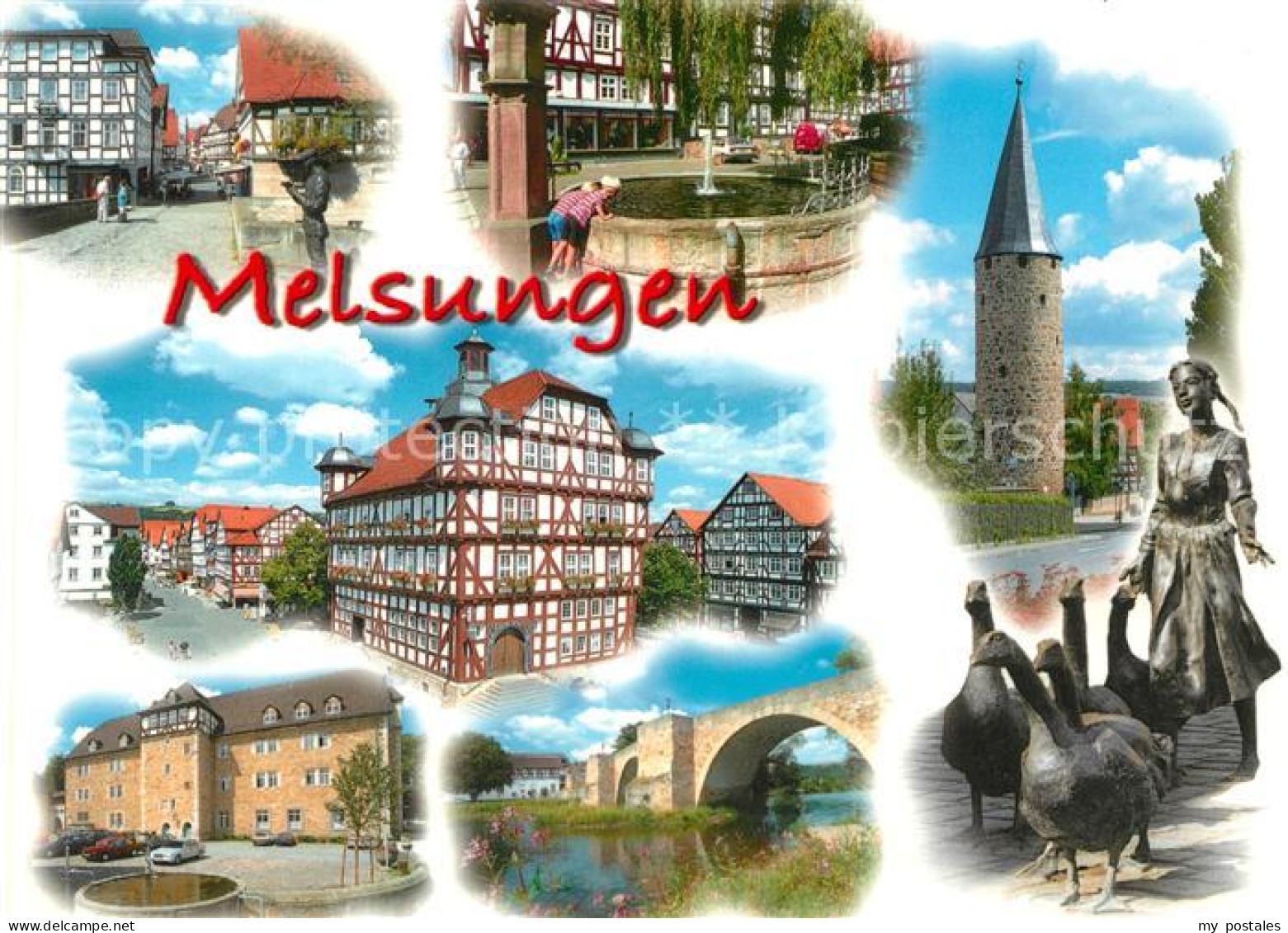 73201540 Melsungen Fulda Fachwerkhaeuser Gaenseliesel Turm Brunnen Bruecke  Mels - Melsungen