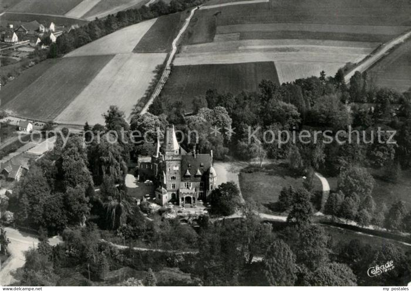 73170307 Zueschen Fritzlar Fliegeraufnahme Park-Cafe Schloss Garvensburg Zuesche - Fritzlar