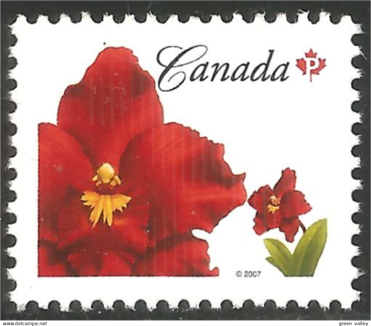 Canada Island Red Flower MNH ** Neuf SC (C22-43aa) - Unused Stamps