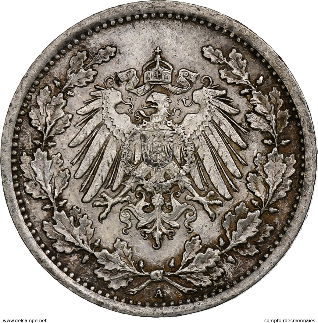 Empire Allemand, 1/2 Mark, 1915, Berlin, Argent, TTB, KM:17 - 1/2 Mark