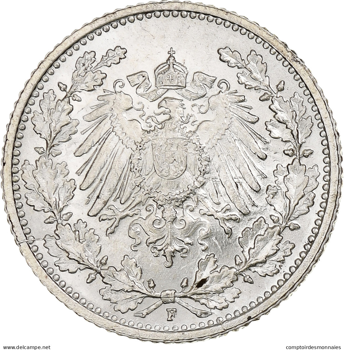 Empire Allemand, 1/2 Mark, 1915, Stuttgart, Argent, SUP, KM:17 - 1/2 Mark