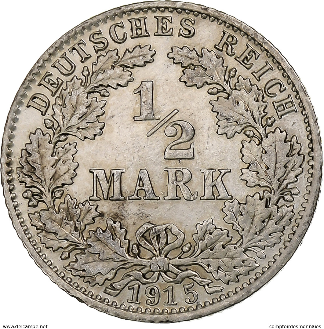 Monnaie, GERMANY - EMPIRE, 1/2 Mark, 1915, Munich, SUP, Argent, KM:17 - 1/2 Mark