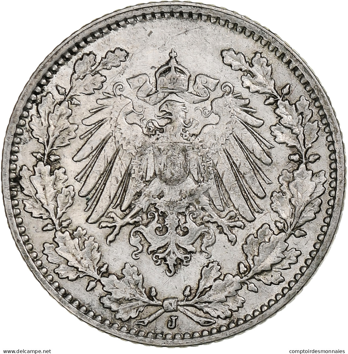 Monnaie, GERMANY - EMPIRE, 1/2 Mark, 1915, Hambourg, TTB, Argent, KM:17 - 1/2 Mark