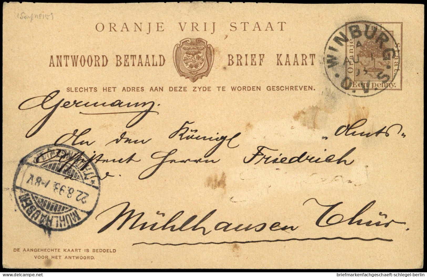 Oranjefreistaat, 1898, Brief - Autres - Afrique
