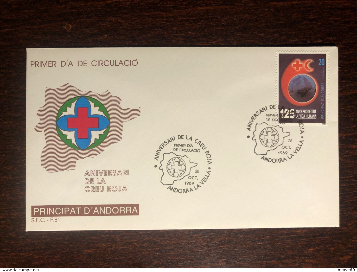 ANDORRA FDC COVER 1989 YEAR RED CROSS HEALTH MEDICINE STAMPS - Covers & Documents