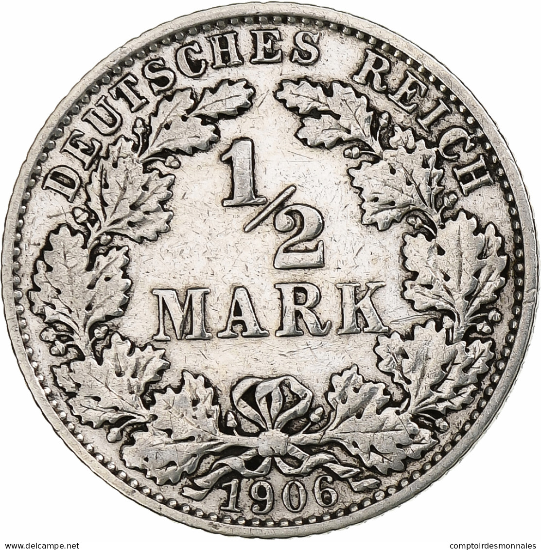 Empire Allemand, 1/2 Mark, 1906, Muldenhütten, Argent, TB+, KM:17 - 1/2 Mark