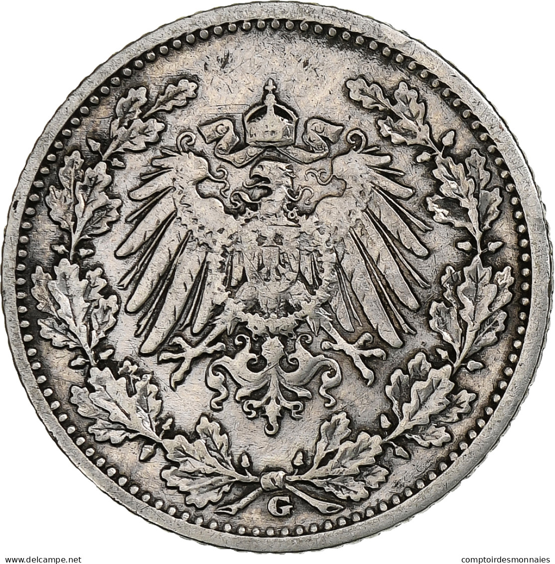 Empire Allemand, 1/2 Mark, 1906, Karlsruhe, Argent, TTB, KM:17 - 1/2 Mark