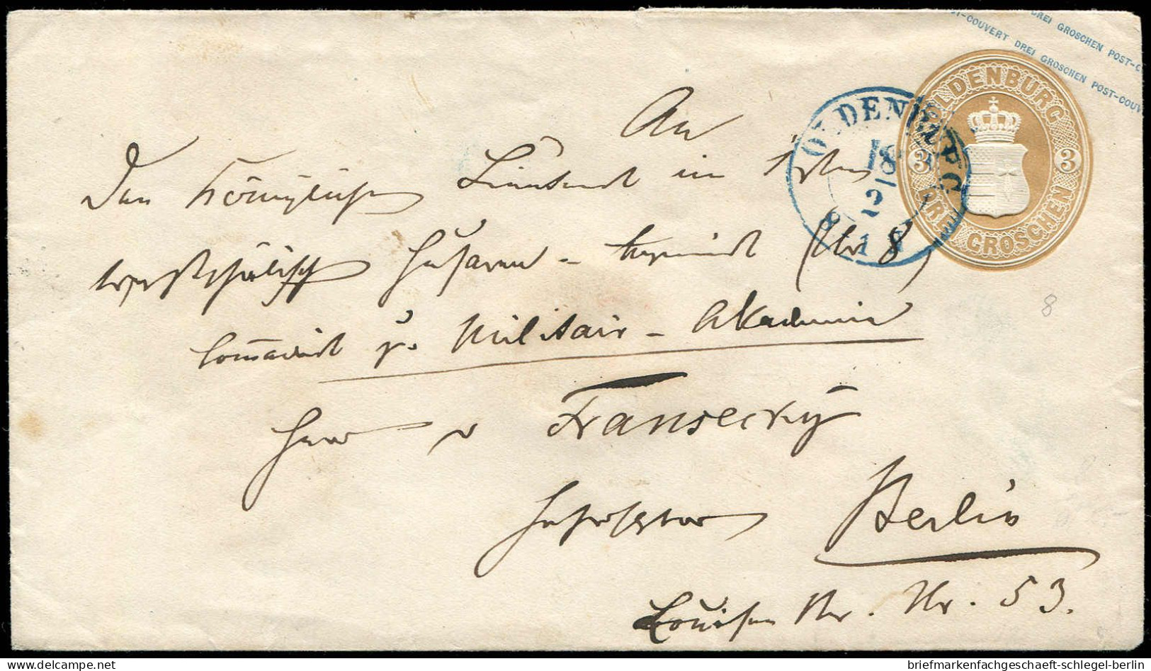 Altdeutschland Oldenburg, 1862, U 8, Brief - Oldenburg