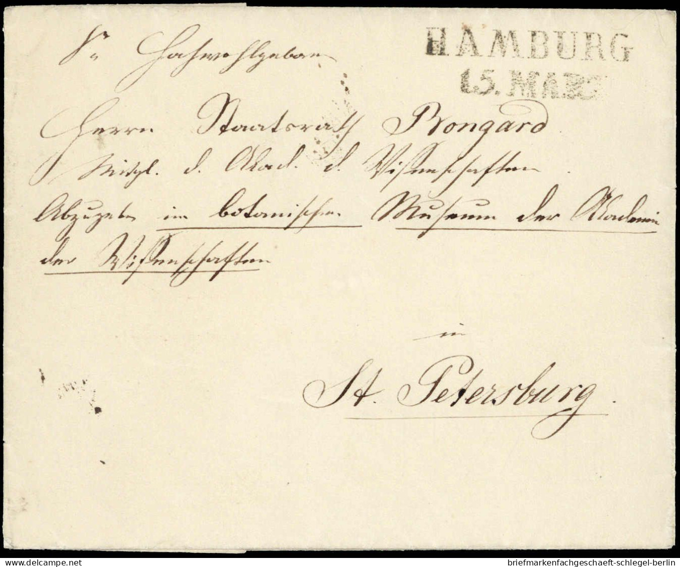 Altdeutschland Hamburg, 1858, Brief - Hamburg