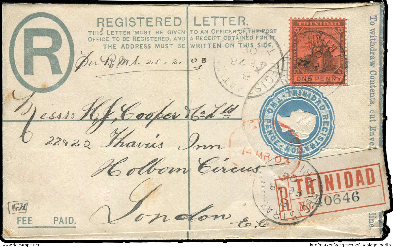 Trinidad & Tobago, 1903, Brief - Trinidad & Tobago (1962-...)