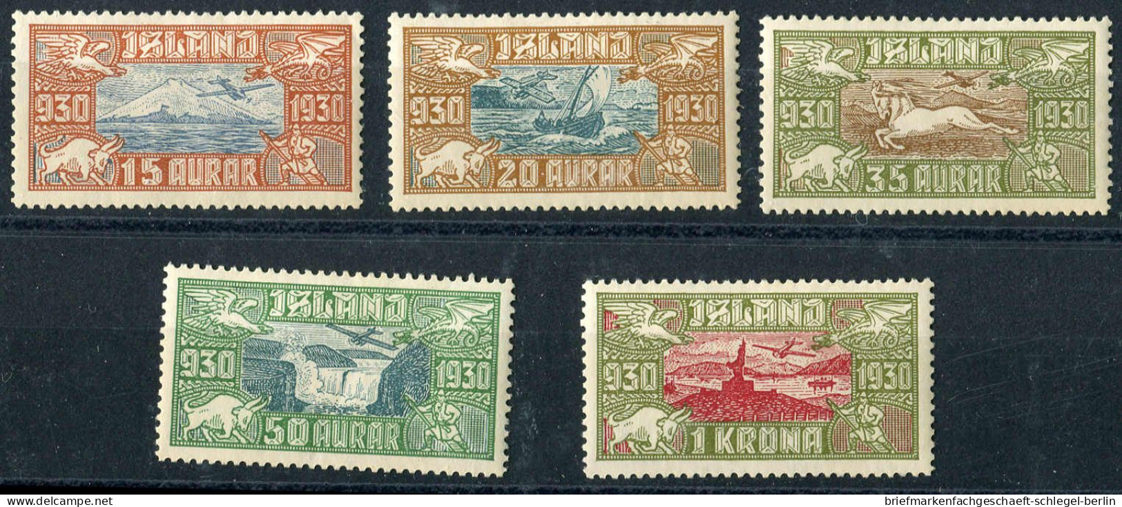 Island, 1930, 142/46, Ungebraucht - Autres & Non Classés