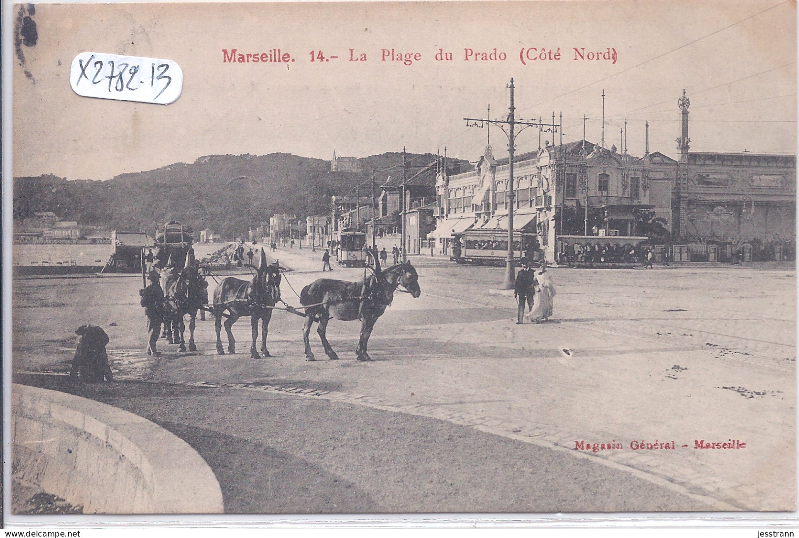 MARSEILLE- LA PLAGE DU PRADO- COTE NORD- UN BEL ATTELAGE - Castellane, Prado, Menpenti, Rouet