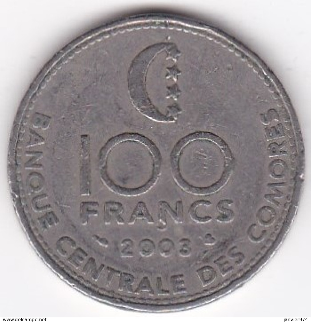 Comores 100 Francs 2003, En Cupronickel, KM# 18a - Comorre