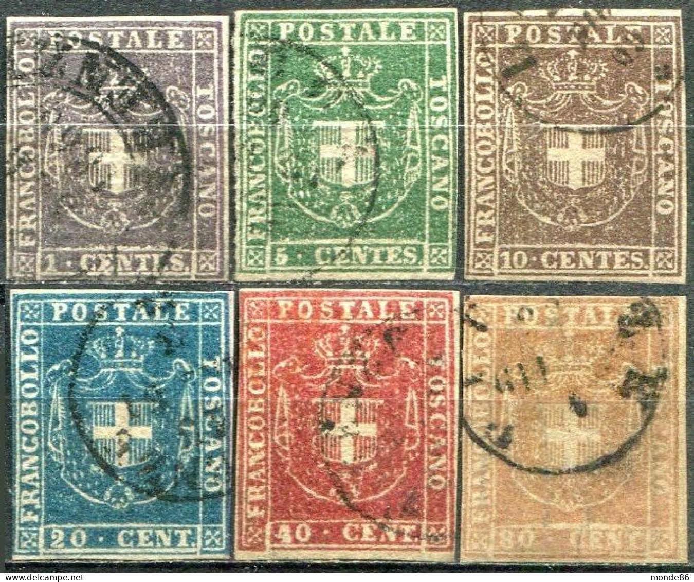 ITALIE - TOSCANE - Y&T  N° 17-22 (o)...4 Valeurs Du Milieu Signées...superbe - Toskana