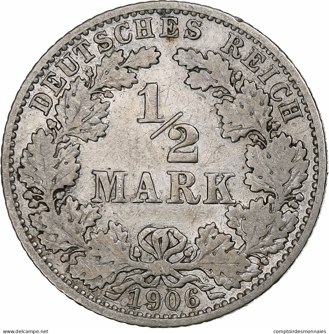 Empire Allemand, 1/2 Mark, 1906, Muldenhütten, Argent, TB+, KM:17 - 1/2 Mark