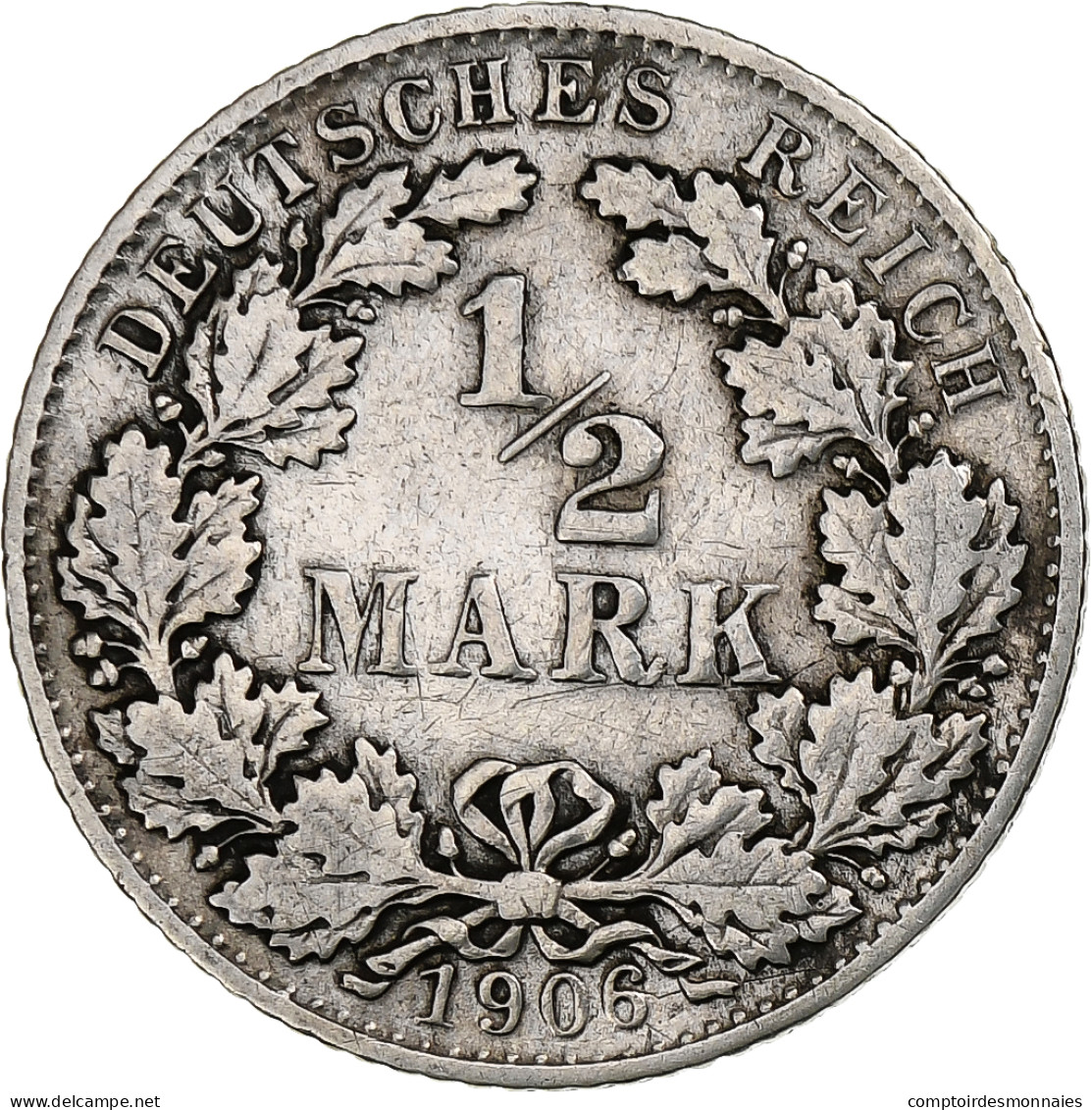 Empire Allemand, 1/2 Mark, 1906, Munich, Argent, TB+, KM:17 - 1/2 Mark