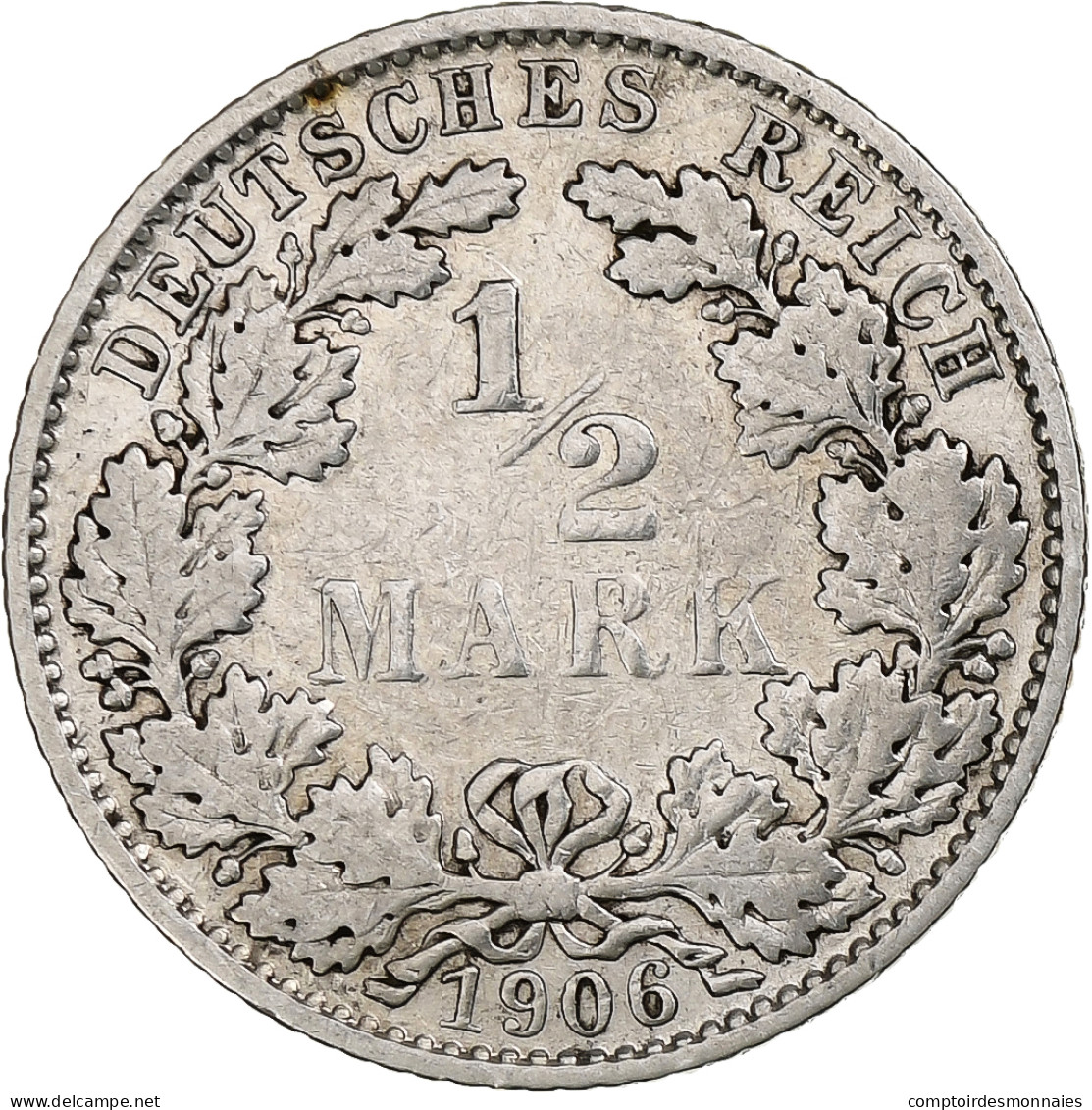 Empire Allemand, 1/2 Mark, 1906, Muldenhütten, Argent, TB+, KM:17 - 1/2 Mark