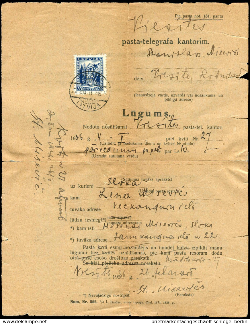 Lettland, 1936, 236, Brief - Lettonie