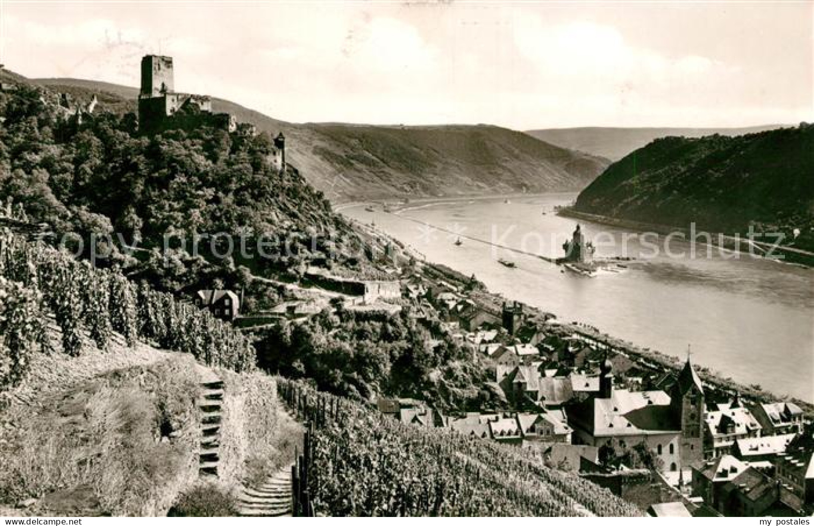 73042643 Kaub Am Rhein Mit Burg Gutenfels Und Pfalz Kaub - Kaub