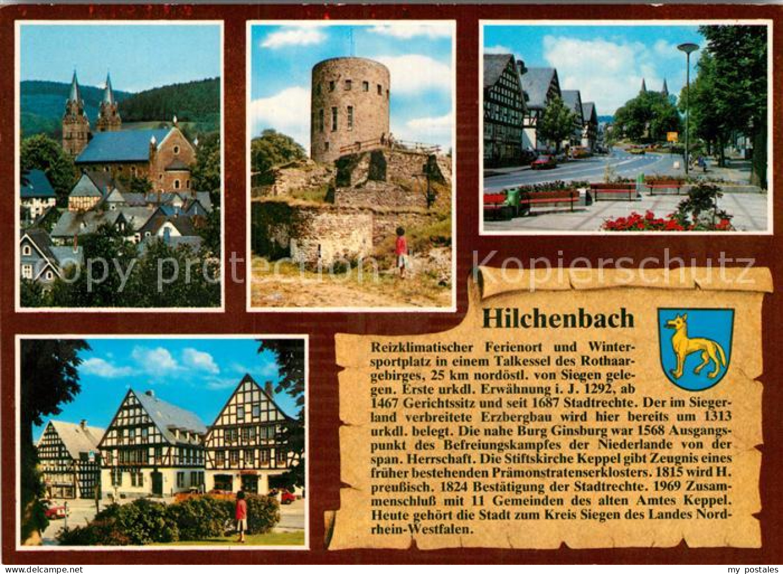 73014798 Hilchenbach Siegerland Kirche Burg Ginsburg Strassenpartie Fachwerkhaeu - Hilchenbach