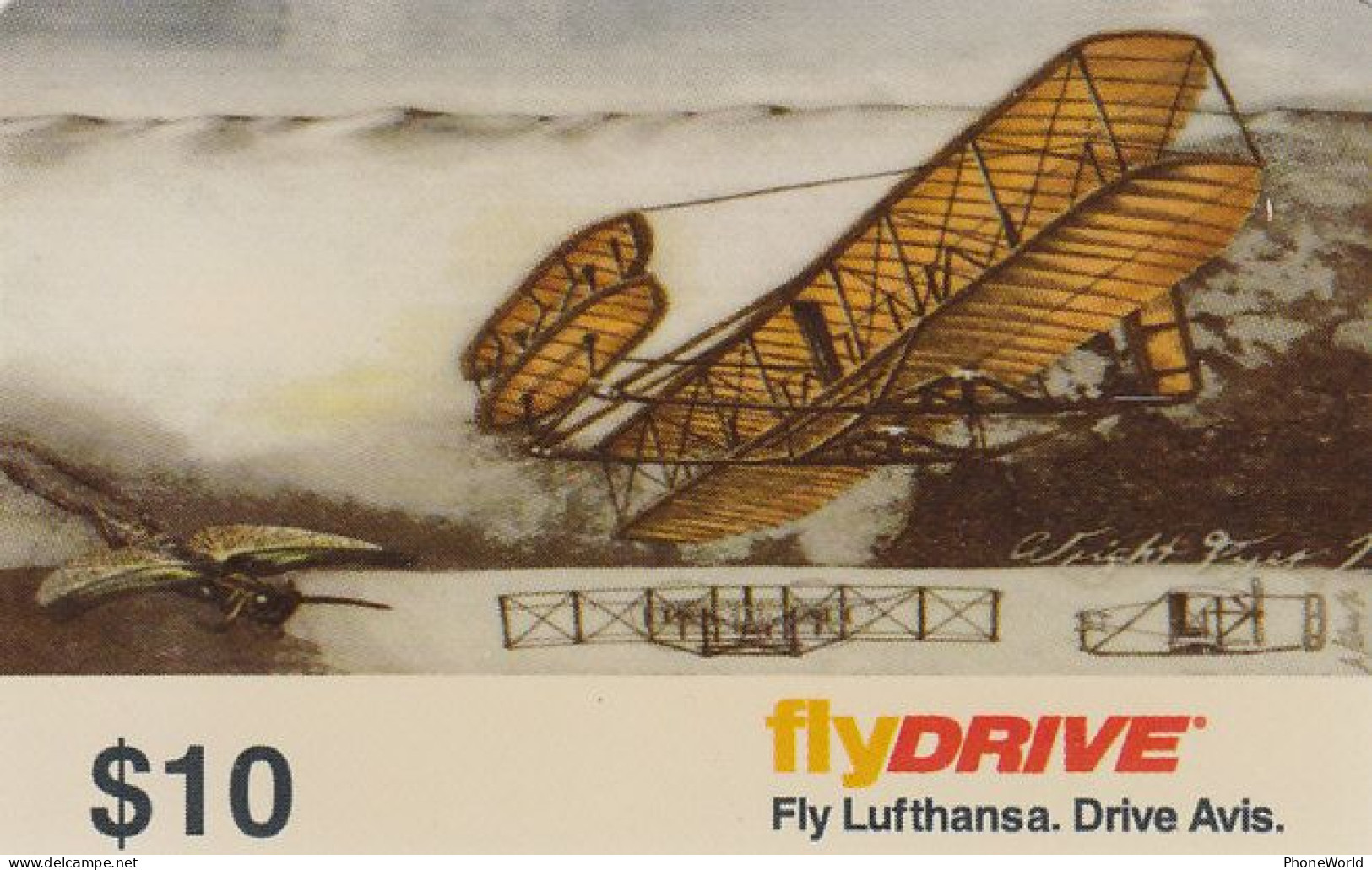 US, GTS, Lufthansa  FlyDRIVE, $10 Phonecard 1993, Mint With Manual, Airoplane - Autres & Non Classés