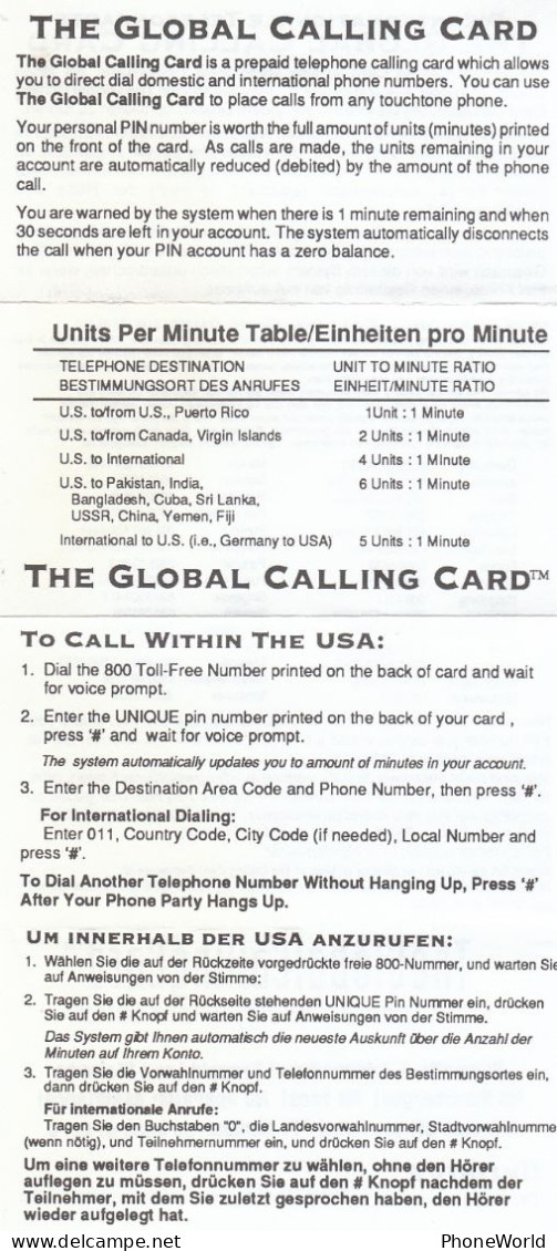 US, GTS, Lufthansa  FlyDRIVE, $10 Phonecard 1993, Mint With Manual, Airoplane - Autres & Non Classés