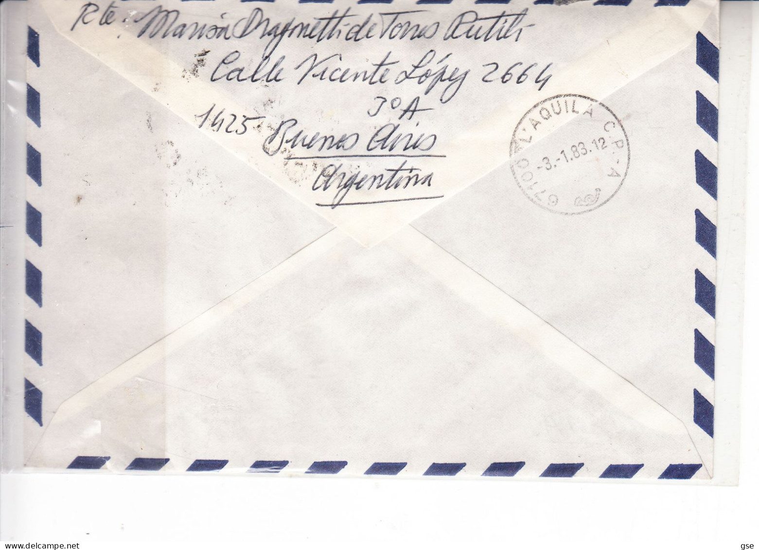 ARGENTINA  1983 - Yvert 1293 (oechidea) Su Lettera Per Italia - Lettres & Documents