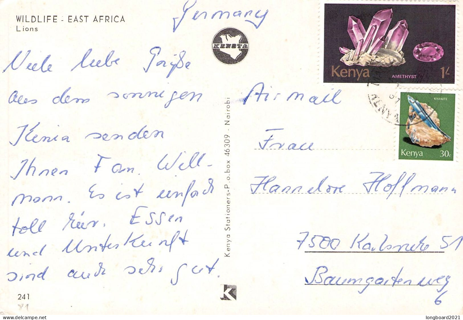 KENYA - PICTURE POSTCARD 1981 - KARLSRUHE/DE / 5123 - Kenia (1963-...)