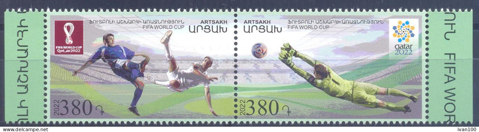 2022. Mountain Karabakh, FIFA World Football Cup, Qatar, 2v, Mint/** - Armenien