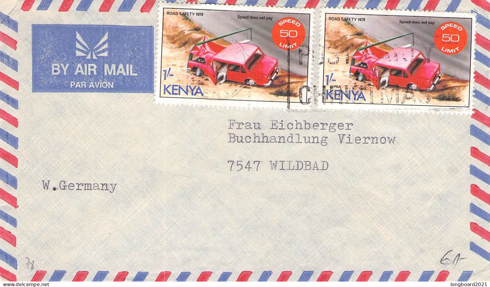 KENYA - AIRMAIL 1978 - WILDBAD/DE / 5126 - Kenya (1963-...)