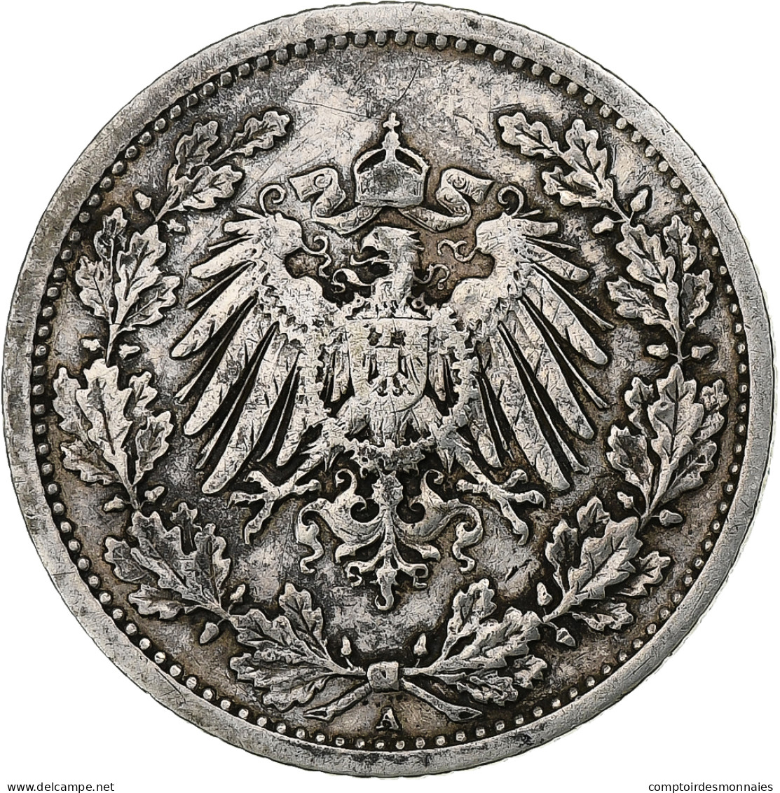 Monnaie, GERMANY - EMPIRE, 1/2 Mark, 1906, Berlin, TB+, Argent, KM:17 - 1/2 Mark