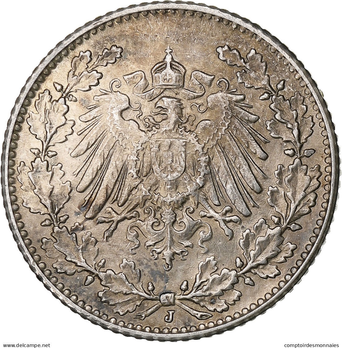 Empire Allemand, 1/2 Mark, 1906, Hambourg, Argent, TTB, KM:17 - 1/2 Mark