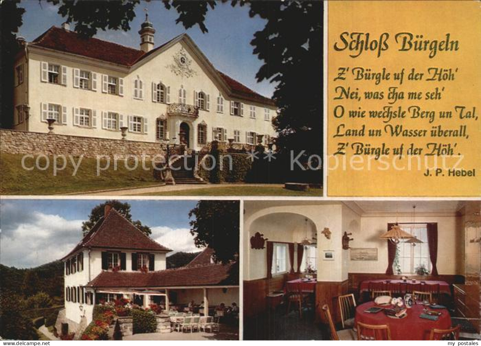 72577078 Kandern Schloss Buergeln Cafe Restaurant Gedicht J.P. Hebel Kandern - Kandern