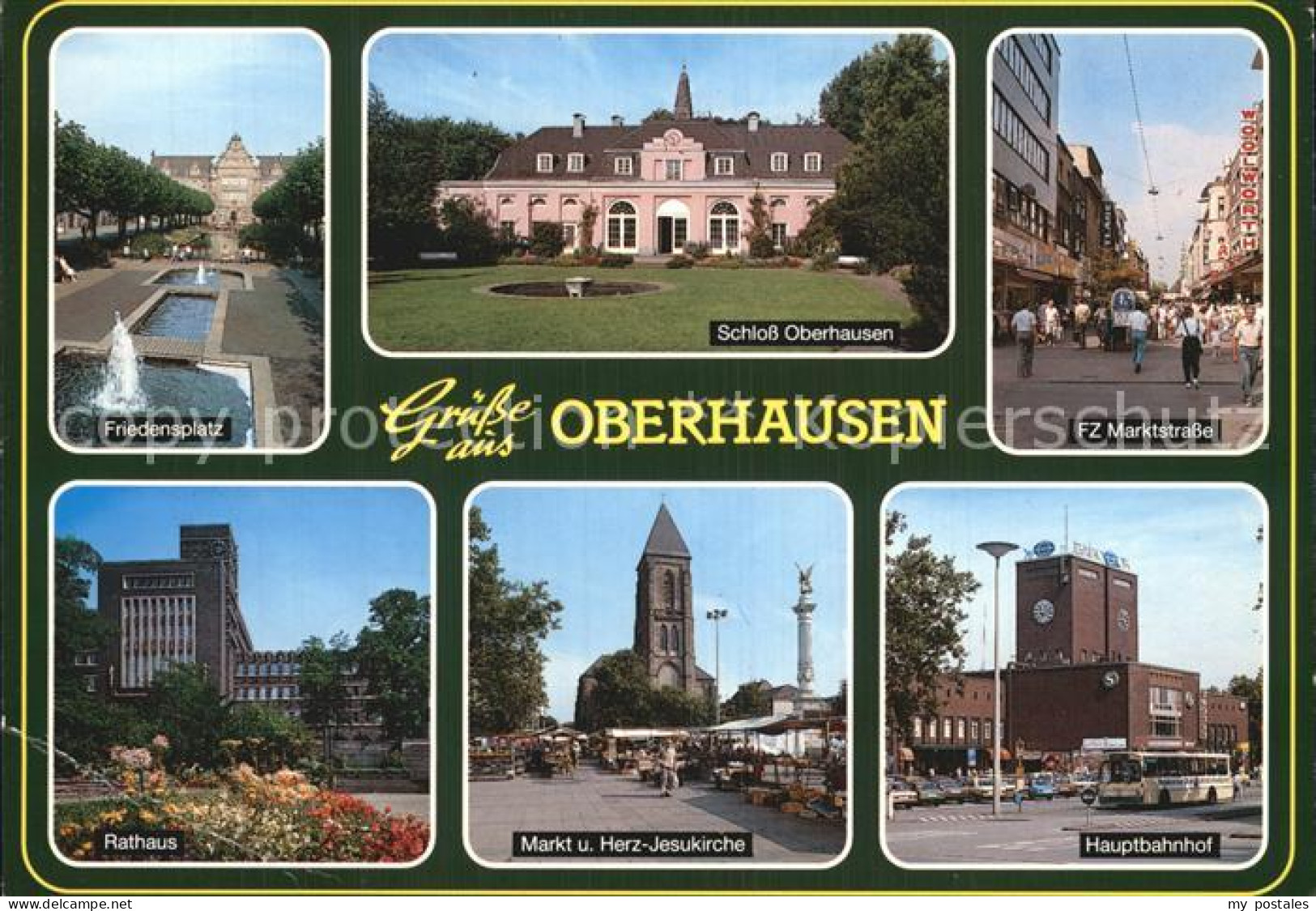 72573551 Oberhausen Friedensplatz Schloss Rathaus Markt Herz Jesu Kirche Hauptba - Oberhausen