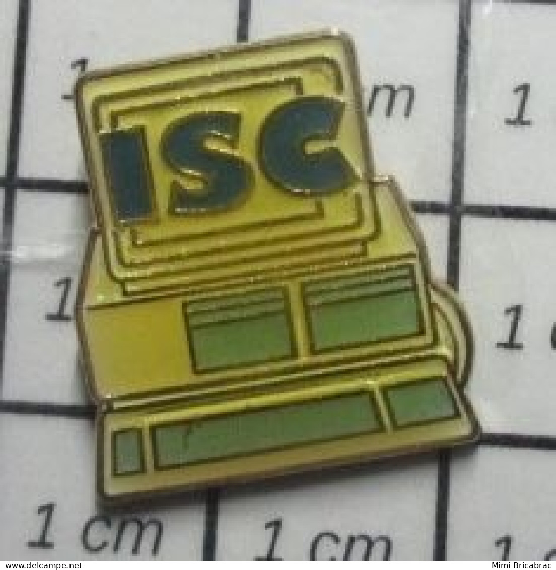 1417 Pin's Pins / Beau Et Rare / INFORMATIQUE / ORDINATEUR PC ISC - Informatica