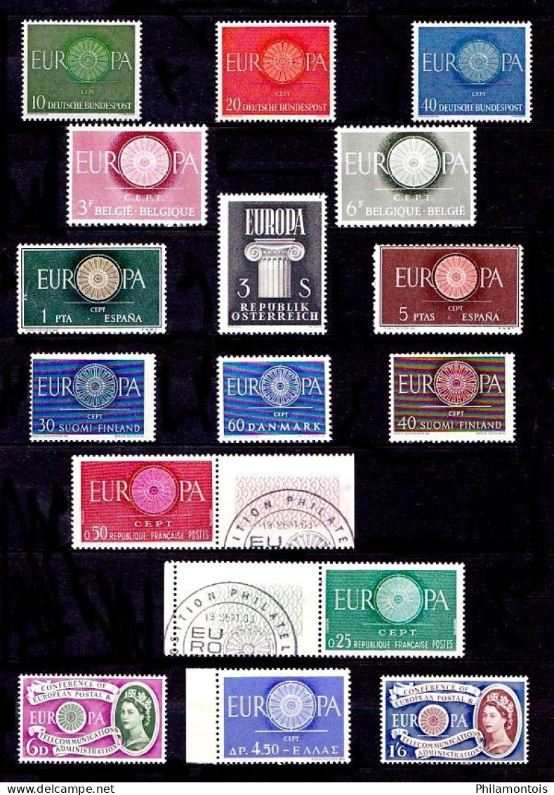 EUROPA-CEPT - Année 1960 Complète Sauf Liechtenstein YT 355 - Neufs N** - Très Beaux - 1960