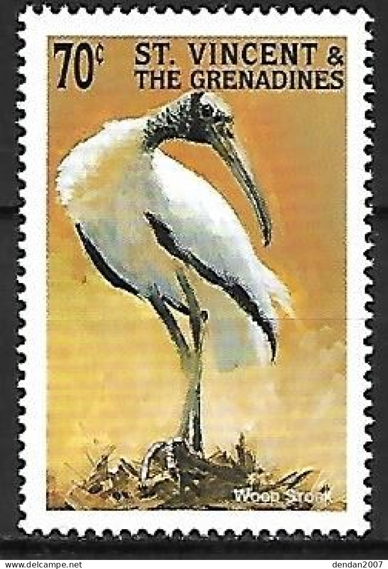 St Vincent & The Grenadines - MNH ** 1998 :  Wood Stork  -  Mycteria Americana - Picotenazas & Aves Zancudas