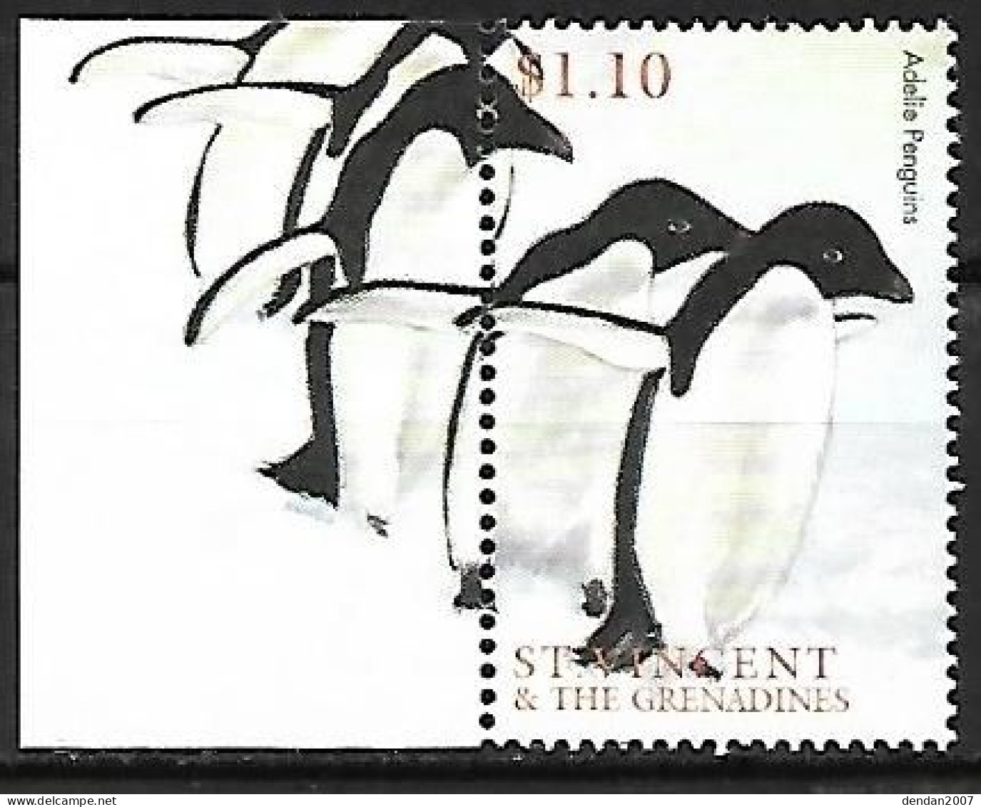 St Vincent & The Grenadines - MNH ** 1997 :  Adelie Penguin  - Pygoscelis Adeliae - Pingueinos