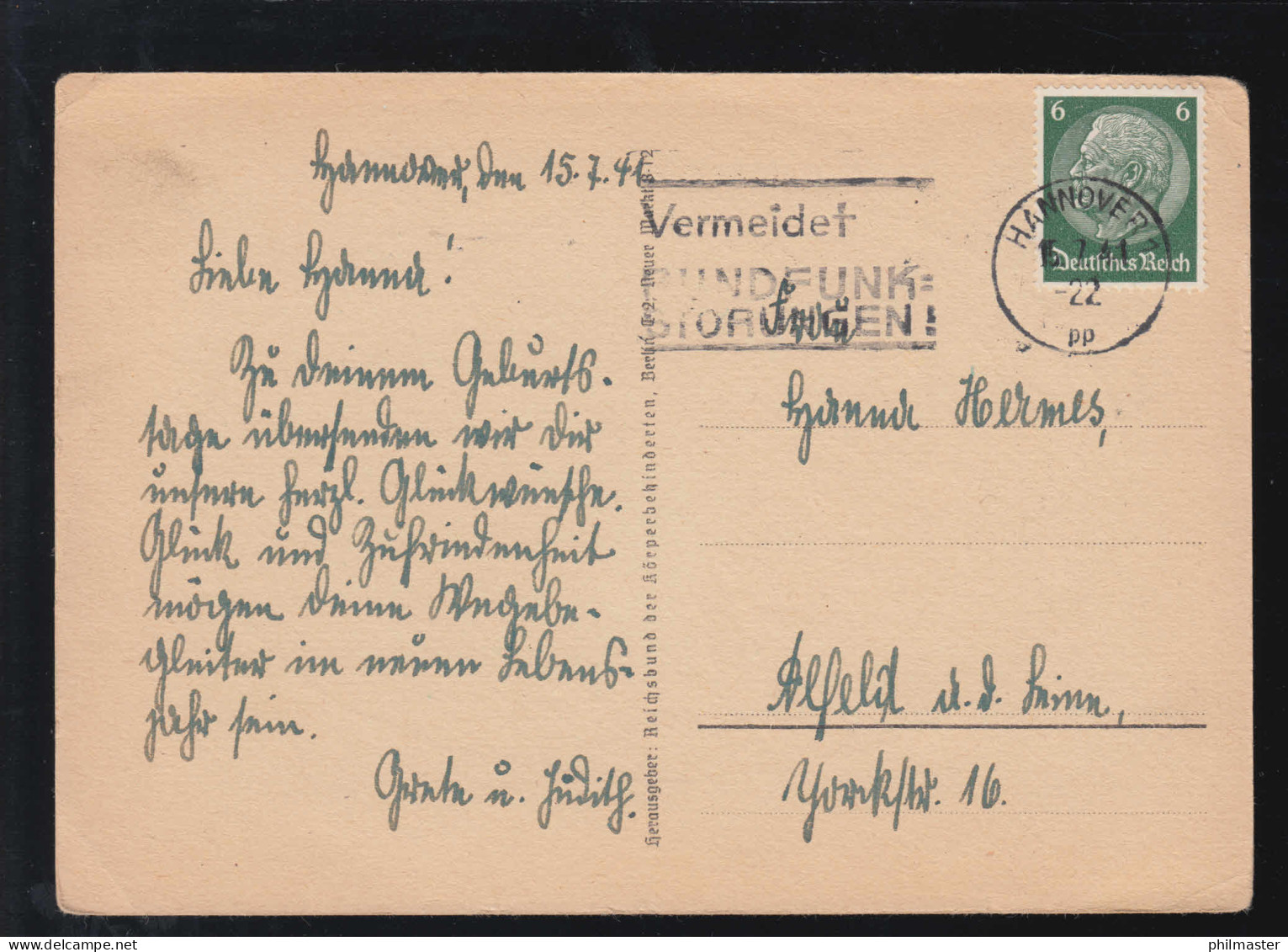 Scherenschnitt-AK Engel Bei Der Blumenernte, HANNOVER 15.7.1941 - Silhouettes