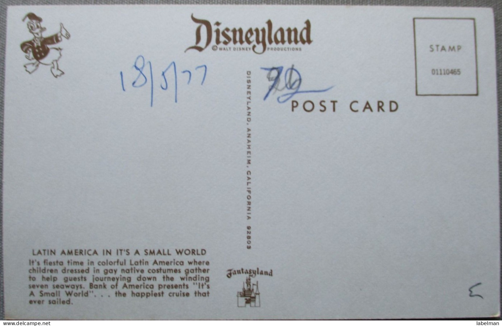 USA UNITED STATES FLORIDA DISNEY WORLD DISNEYLAND KARTE CARD POSTCARD CARTE POSTALE ANSICHTSKARTE CARTOLINA POSTKARTE - Atlanta