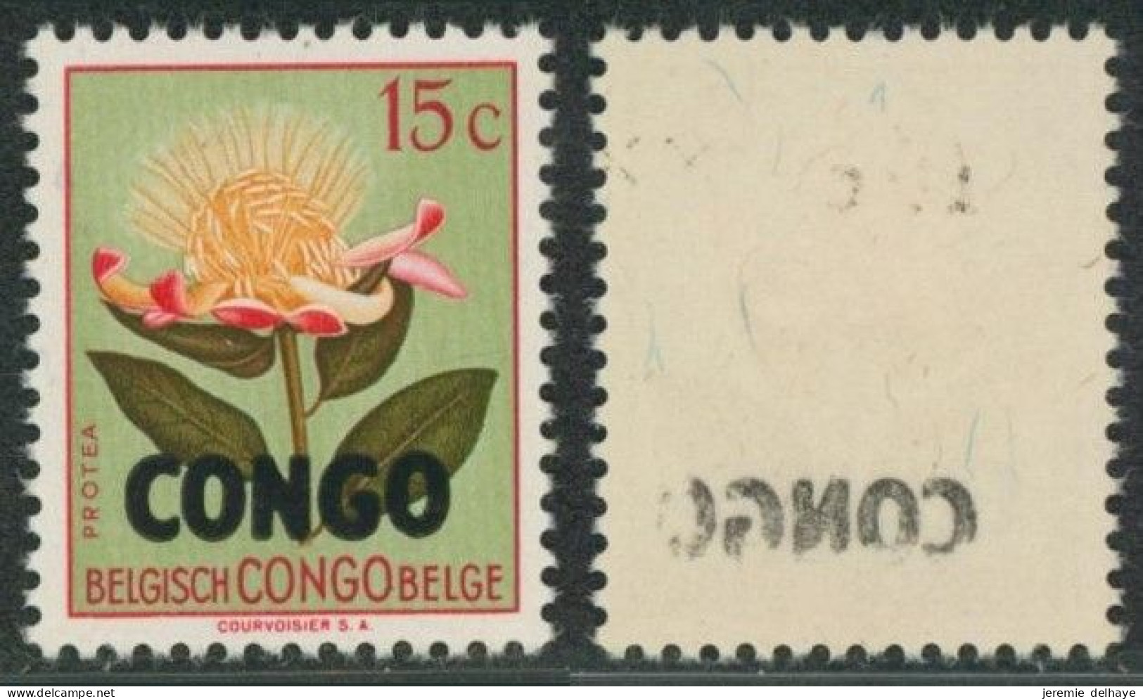 République Du Congo - N°383A** Sans La Surcharge De La Nouvelle Valeur + Surcharge "Congo" Recto / Verso. Fleur - Unused Stamps