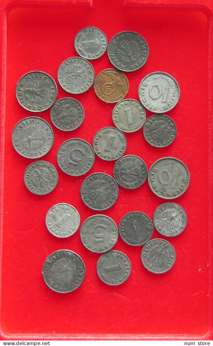 COLLECTION LOT PERIOD 1939-1945 GERMANY THIRD REICH 23PC 55G #xx40 1012 - Colecciones Completas Y Lotes