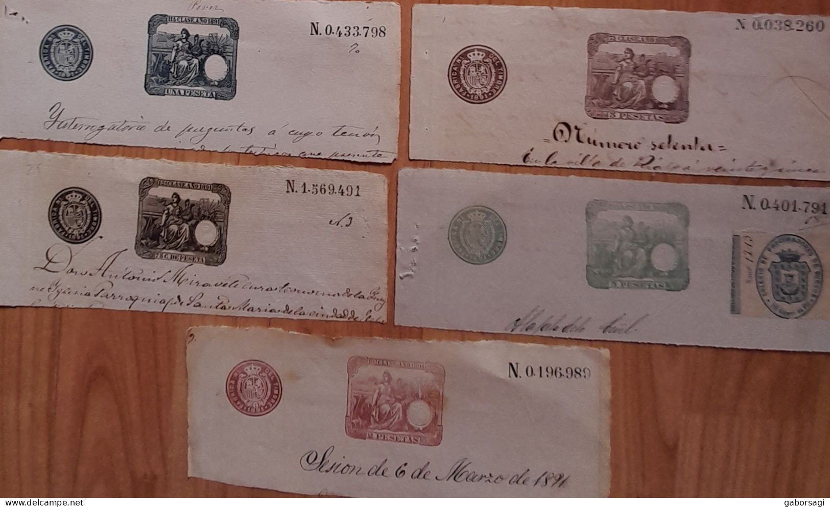 Spain Closing Tickets(?) 1890-91 - Spain