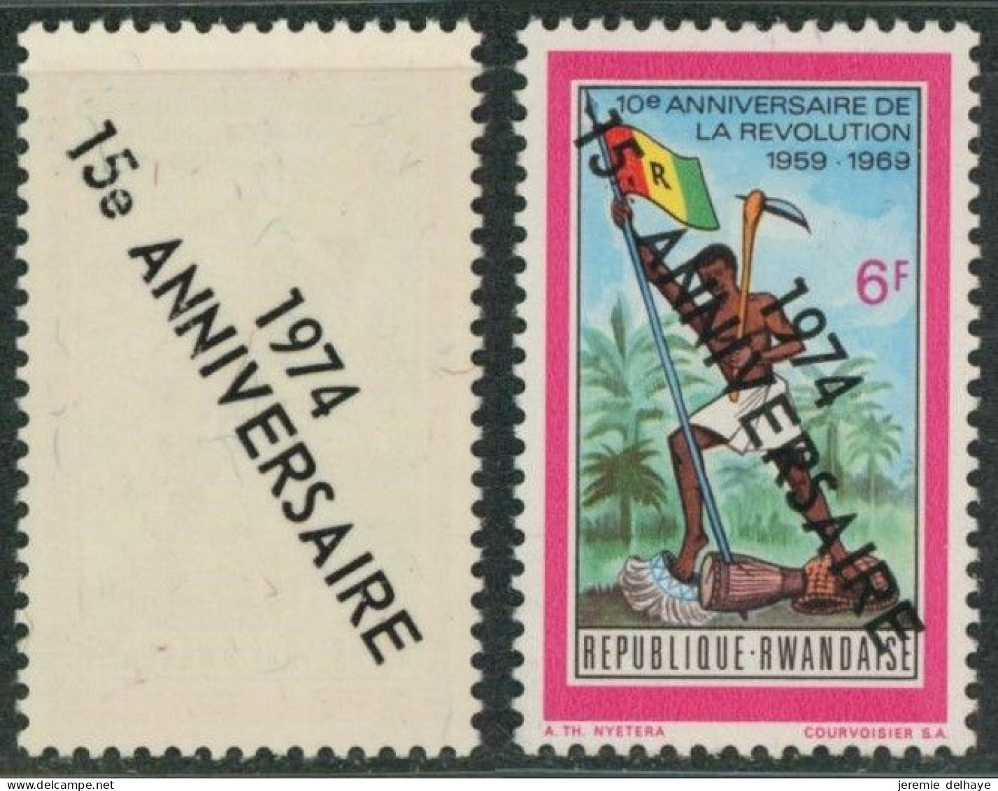 Rwanda (1974) - N°606** (MNH) + Surcharge Recto / Verso ! - Ongebruikt