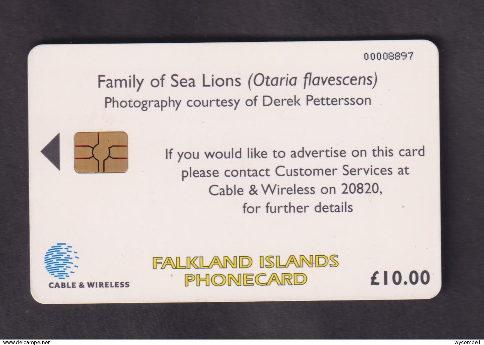FALKLAND ISLANDS - Sea Lions Chip Phonecard - Isole Falkland