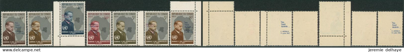 République Du Congo - N°465/72** (7 Valeurs) + Curiosités. Bel Ensemble, Voir Description / Dag Hammarskjold - Unused Stamps