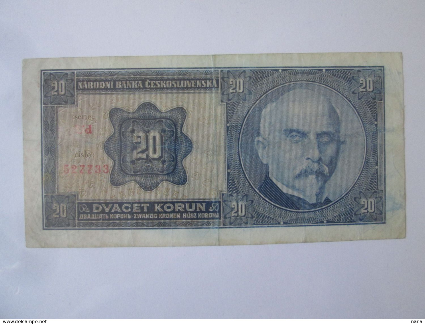 Czechoslovakia 20 Korun 1926 Banknote Bad Grade See Pictures - Checoslovaquia