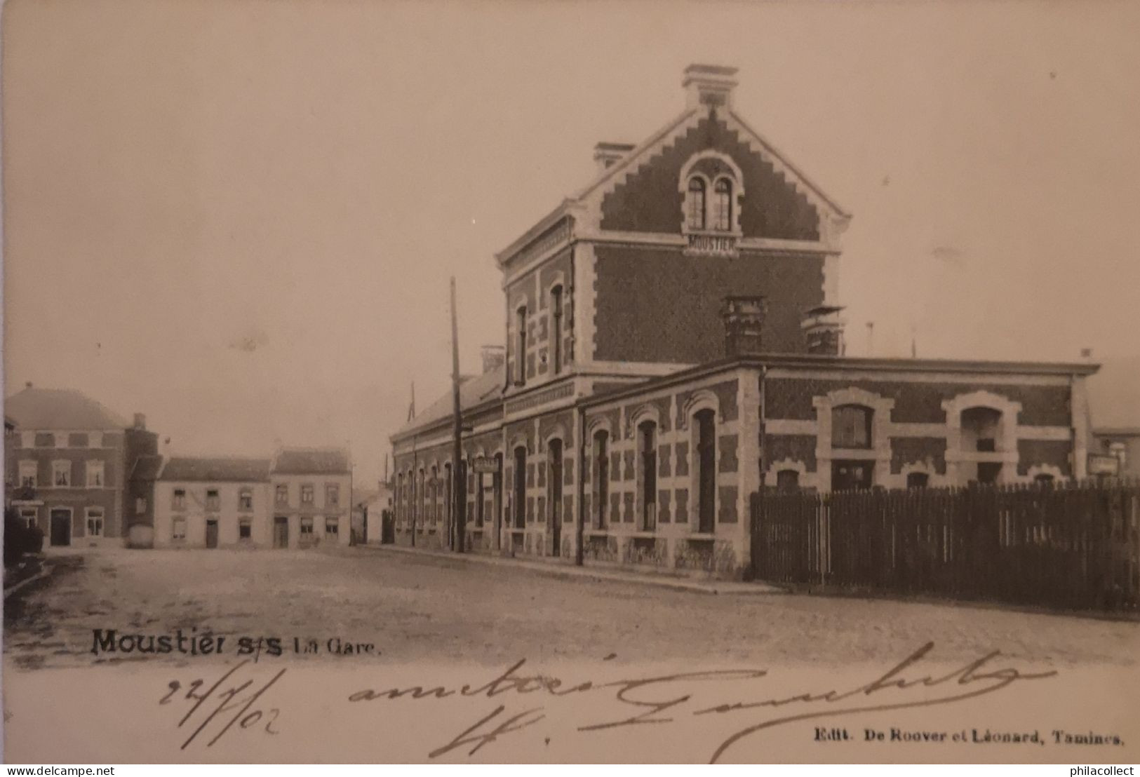Moustier S/S (Jemeppe Sur Sambre) LA Gare 1902? Ed. De Roover Et Leonard - Jemeppe-sur-Sambre